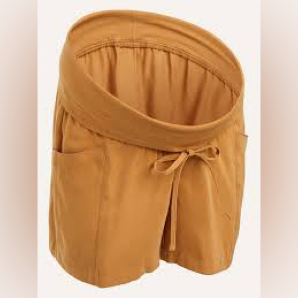 Old Navy Maternity Rollover Waist Soft Twill Utility Shorts in Coin Toss Size M - Picture 1 of 8